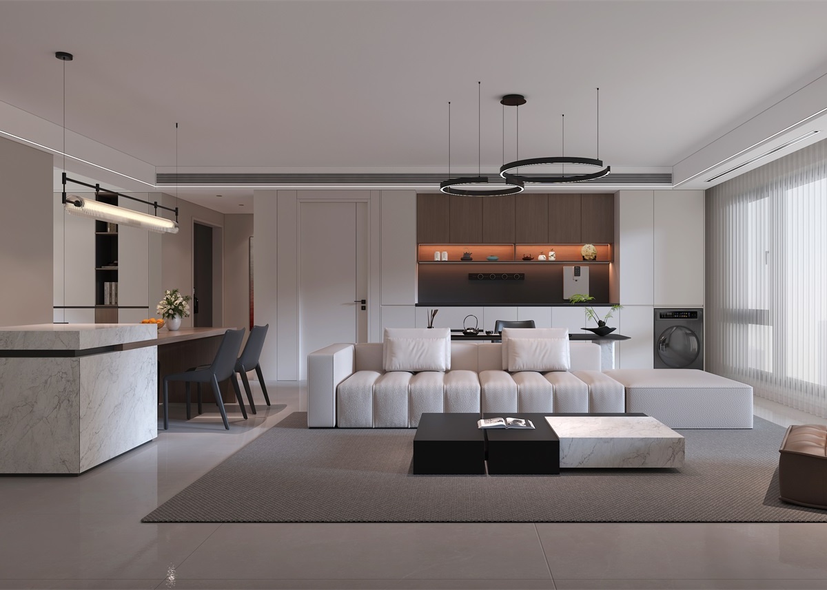 中恒央御143㎡ | 大橫廳+客餐一體+開放書房，他家這通透感絕了！